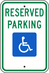 Reserved Parking Handicap -Federal R7-8