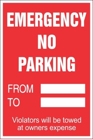 Emergency No Parking Paper Signs