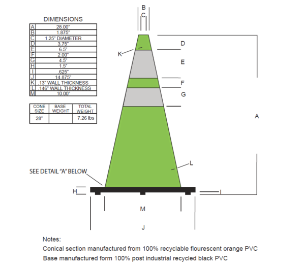 28" Cone Lime Reflective - Image 2