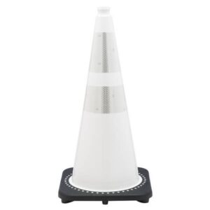 28" Cone White Reflective