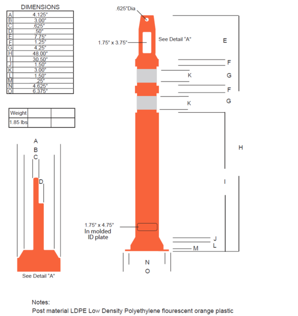 Diamond Style Top Delineator Post Reflective-Top Only - Image 3