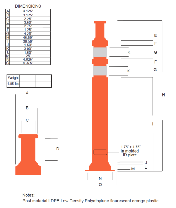 Knob-Top Delineator Post Reflective -Top Only - Image 3