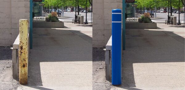 7" Post Guard Bollard cover with Reflective Stripes - Image 3