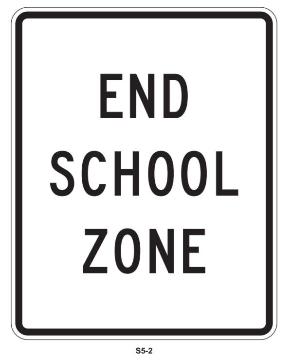 18"x24" End School Zone