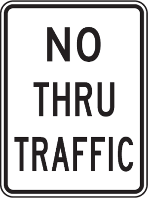 18"x24" No Thru Traffic