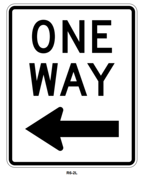 18"x24" One Way with Left Arrow