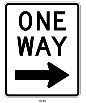 18"x24" One Way with Right Arrow