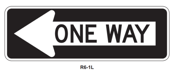 36"x12" One Way Left
