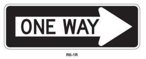 36"x12" One Way Right