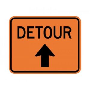 24"x18" Detour with Straight Arrow