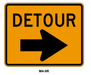 24"x18" Detour with Right Arrow