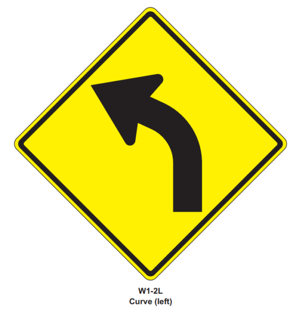 24"x24" Curved Arrow Left