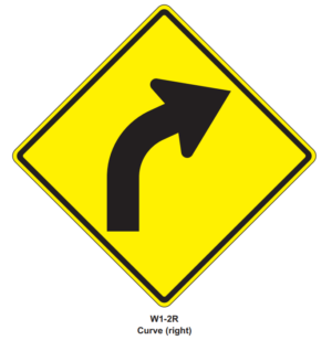 24"x24" Curved Arrow Right