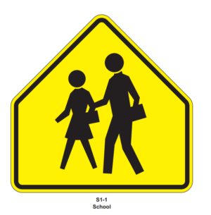 30" School Crossing- Yellow or FYG