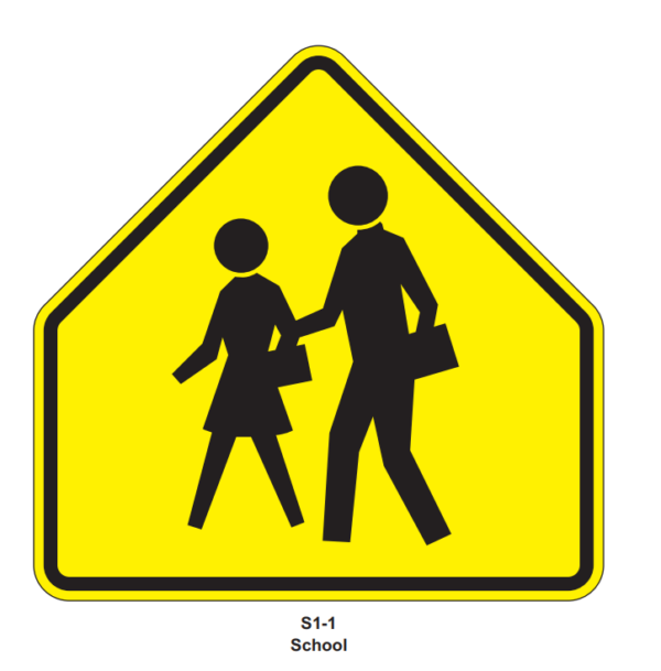 30" School Crossing- Yellow or FYG