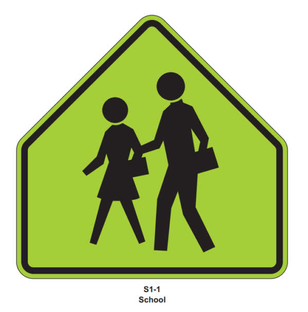 30" School Crossing- Yellow or FYG - Image 2
