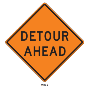 48"x48" Detour Ahead