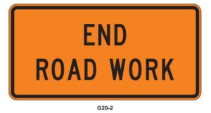 36" x 18" End Road Work