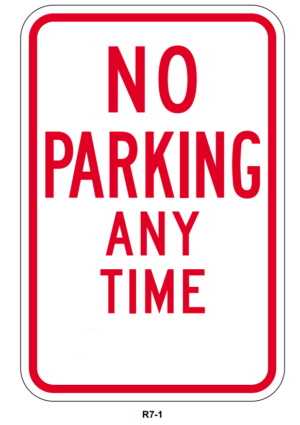 No parking any time