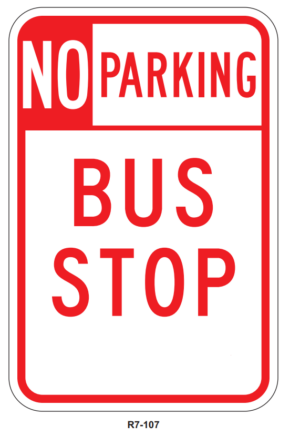 No parking bus stop
