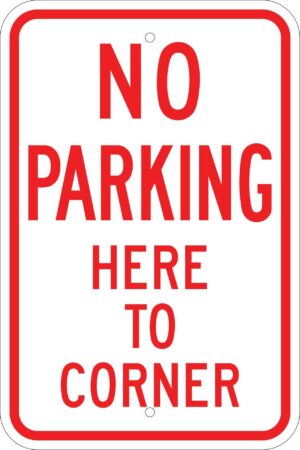 No parking here to corner