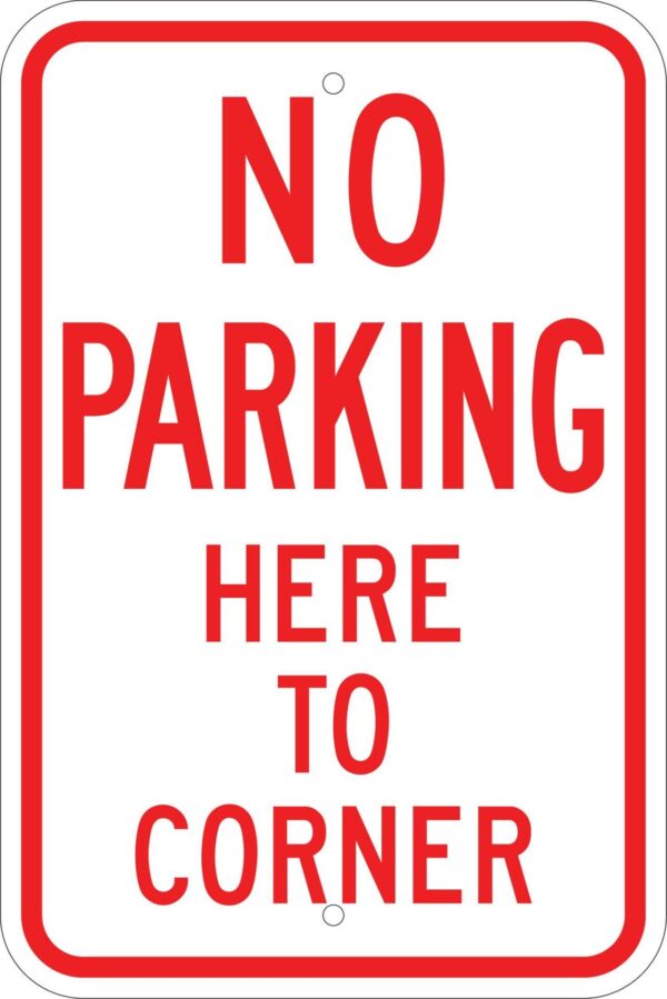 No parking here to corner