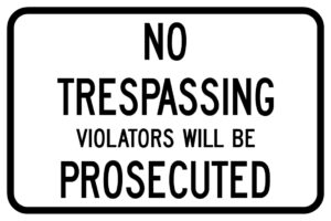 18"x12" No Trespassing
