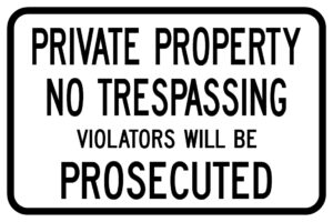 18"x12" Private Property