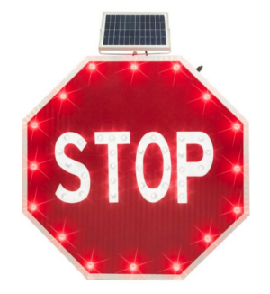 Solar Powered Flashing Stop Sign - 30" EGP
