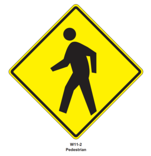 30" W11-2 Pedestrian Crossing