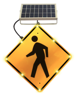Solar LED Pedestrian Crossing Sign W11-2 24x24 EGP