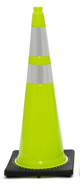 36" Cone Lime Reflective