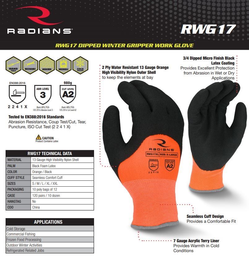 High visibility gloves RWG 17