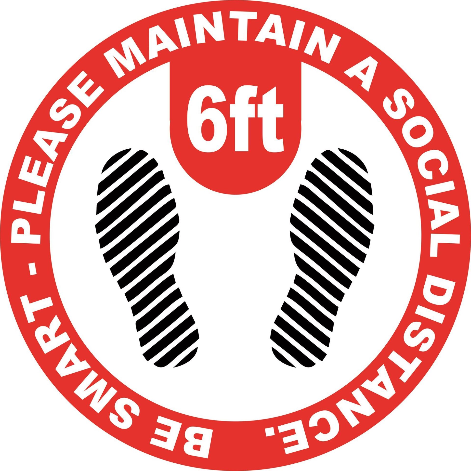 Socially Distance Floor Decals 12" Circle