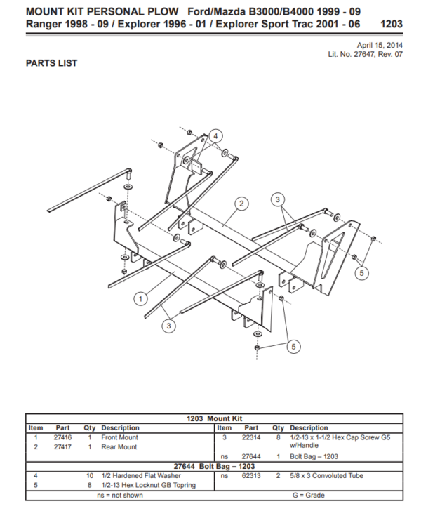 Western Defender truck mount Ford Ranger/Explorer (1998-09) 1203
