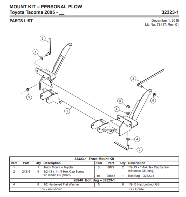 Western Defender truck mount Toyota Tacoma 32323-1