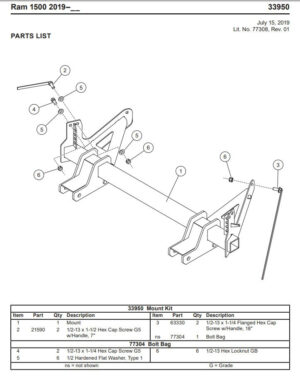 UltraMount truck mount Dodge 33950-1