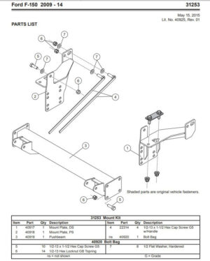 Western Defender truck mount Ford F-150 (2009-2014)- 31253