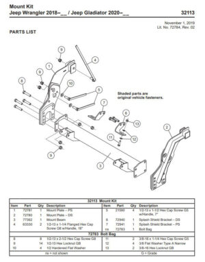 Western Defender truck mount Jeep Wrangler 32113