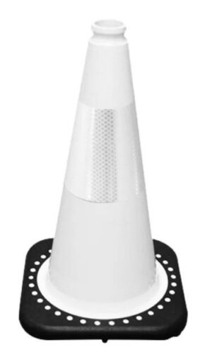 18" Cone White Reflective