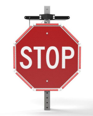 Solar Powered Flashing Stop Sign Retrofit Kit 30"