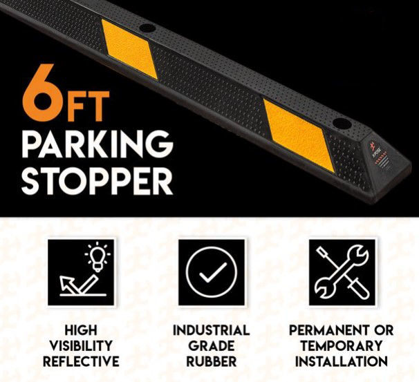 6' Rubber Parking Curb - PBS-6-X - Image 2