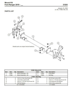 Western Defender truck mount Ford Ranger 31283