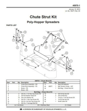Chute Strut Kit - Poly Hopper - 48970-1