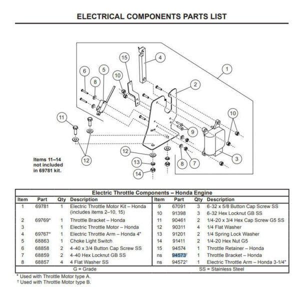 Western Throttle Bracket Honda - 94573