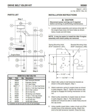 Western Drive Belt Idler Kit - 95568
